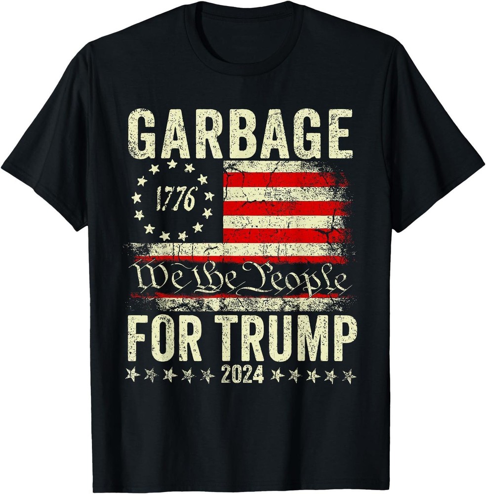 Trump 2024 Election Garbage Vote For Trump President US Flag T Shirt Men