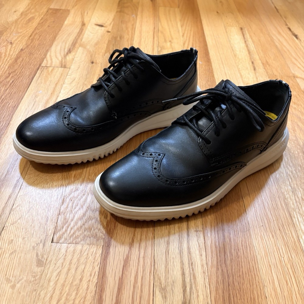 Cole Haan Grand+ Wingtip Oxford Black Men’s Size 9.5 Leather Dress Casual Shoe