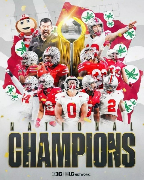 2024 OHIO STATE BUCKEYES National Champions Glossy 8 x 10 Photo Poster