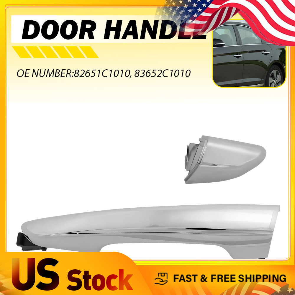 Exterior Door Handles Rear Driver Side for Left Chrome Sonata Hyundai 2015-2019