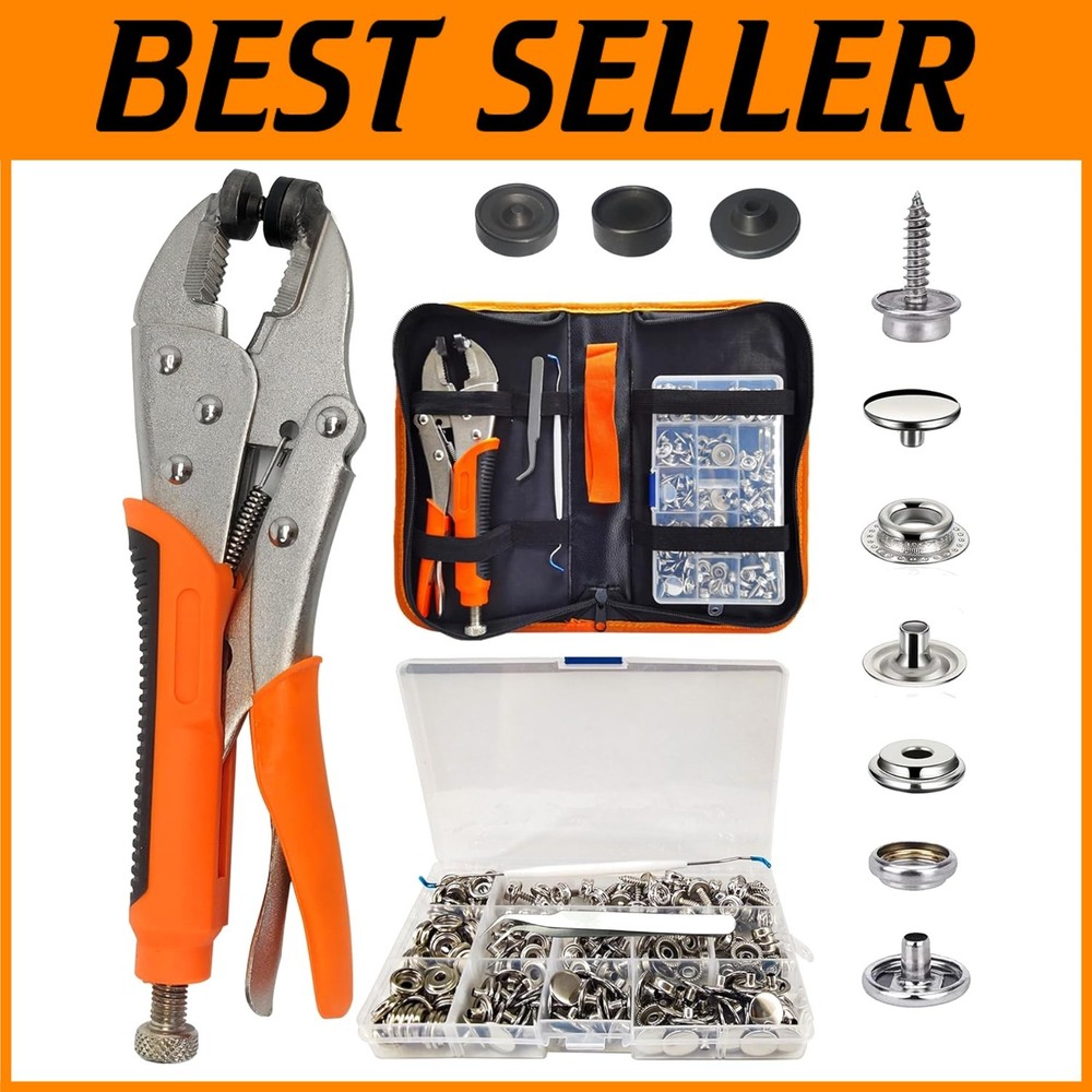 Heavy Duty Snap Fasteners Kit with Magnetic Tool for Marine & Upholstery Use