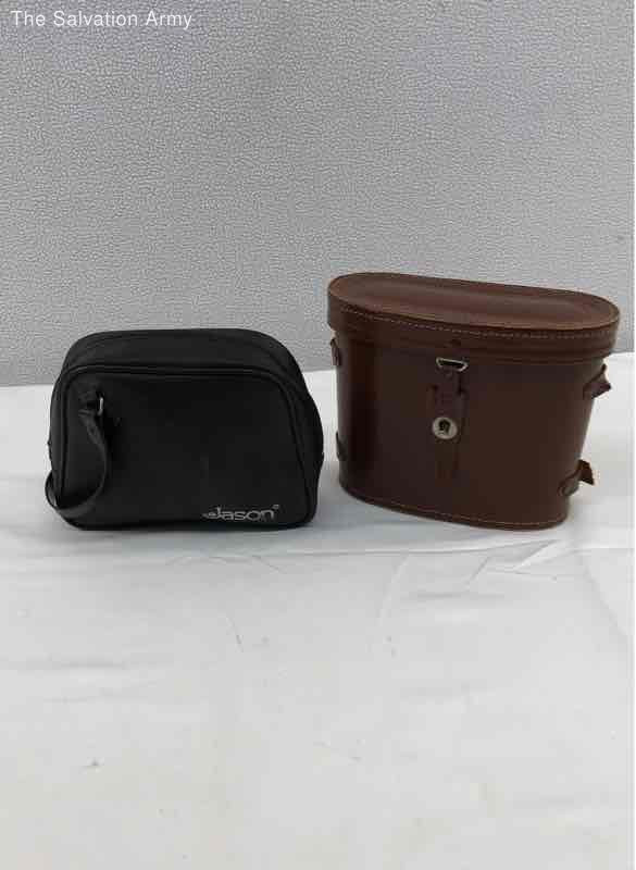Montgomery Wards And Jason Black Binoculars With Carrying Cases Lot Of 2