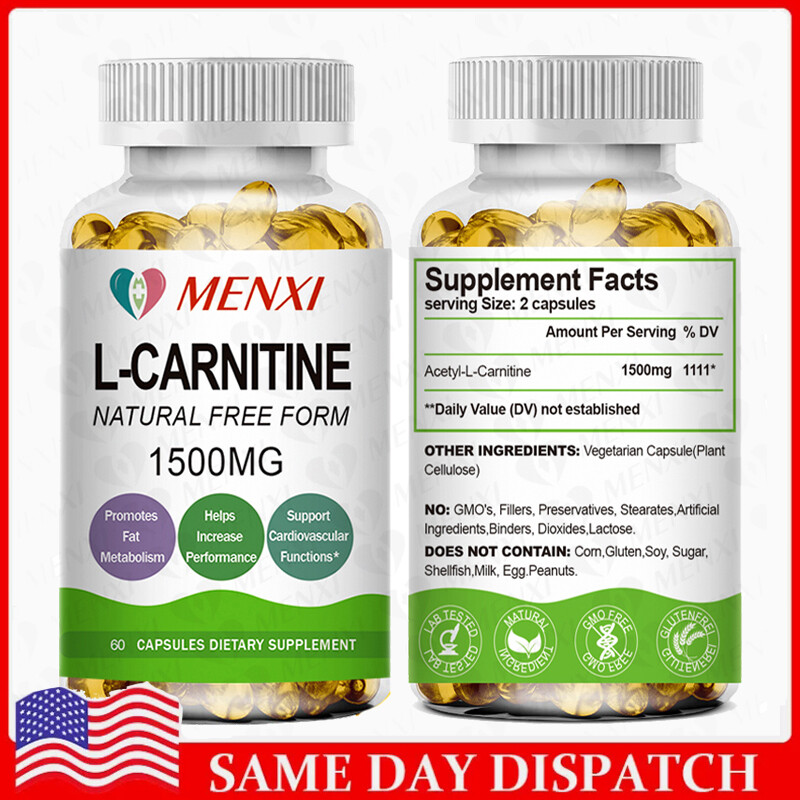 L-Carnitine Capsules 1500MG Stimulant Free Fat Burner Weight Loss Supplement