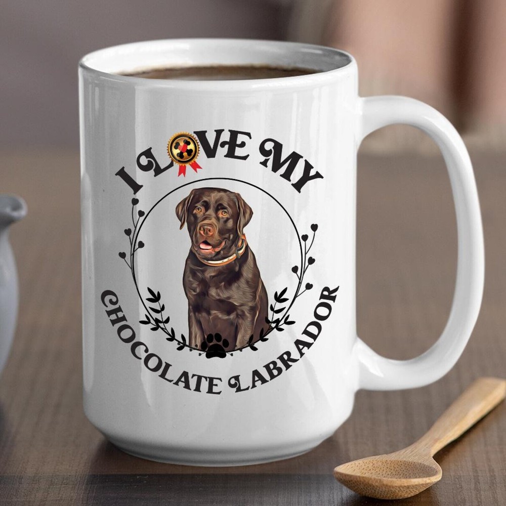 Custom Personalized Chocolate Labrador Ceramic Coffee Mug  