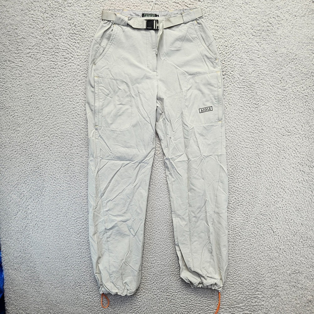 Aigle Pants Mens Size 38 Gray Belted Outdoor Hiking Pant Lightweight