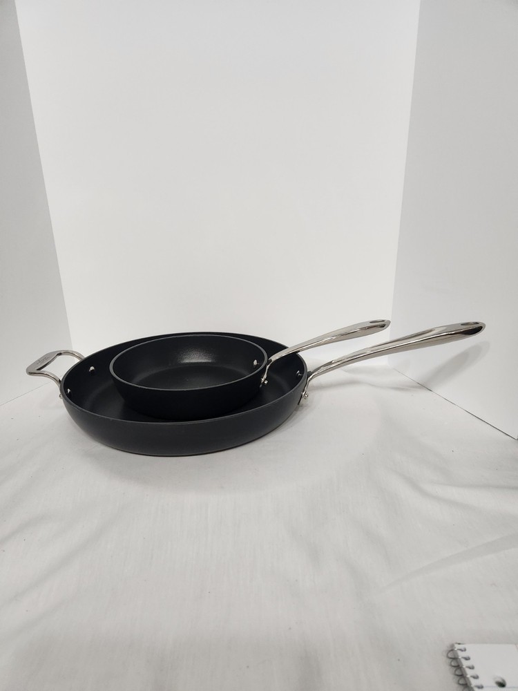 Set 2 All-Clad NSPro Stainless 12/10 Inch Pan Frying Saute Non Stick Coating EUC