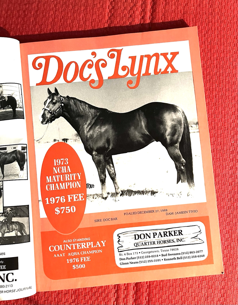 1976 QUARTER HORSE Journal, VINTAGE Magazine, DOC'S LYNX - SKIPA STAR - TE 'N TE