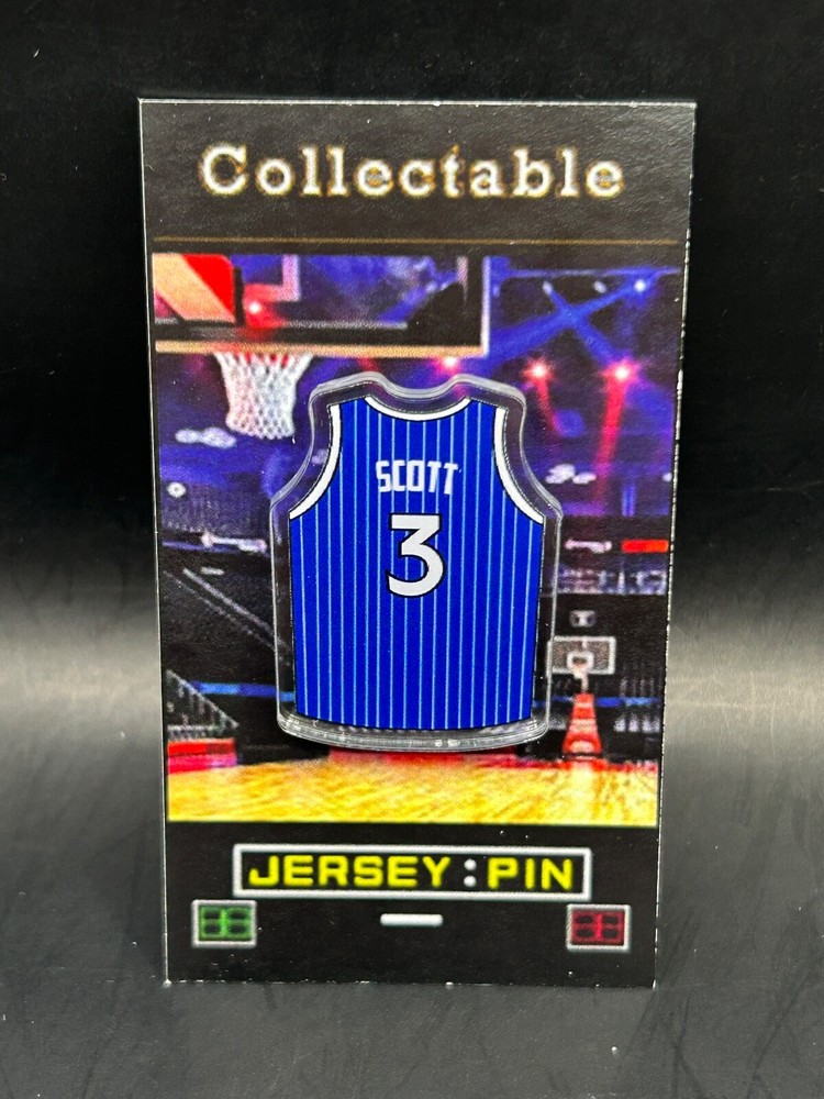Orlando Magic Dennis Scott jersey lapel pin-Classic RETRO Collectable-aka..3D