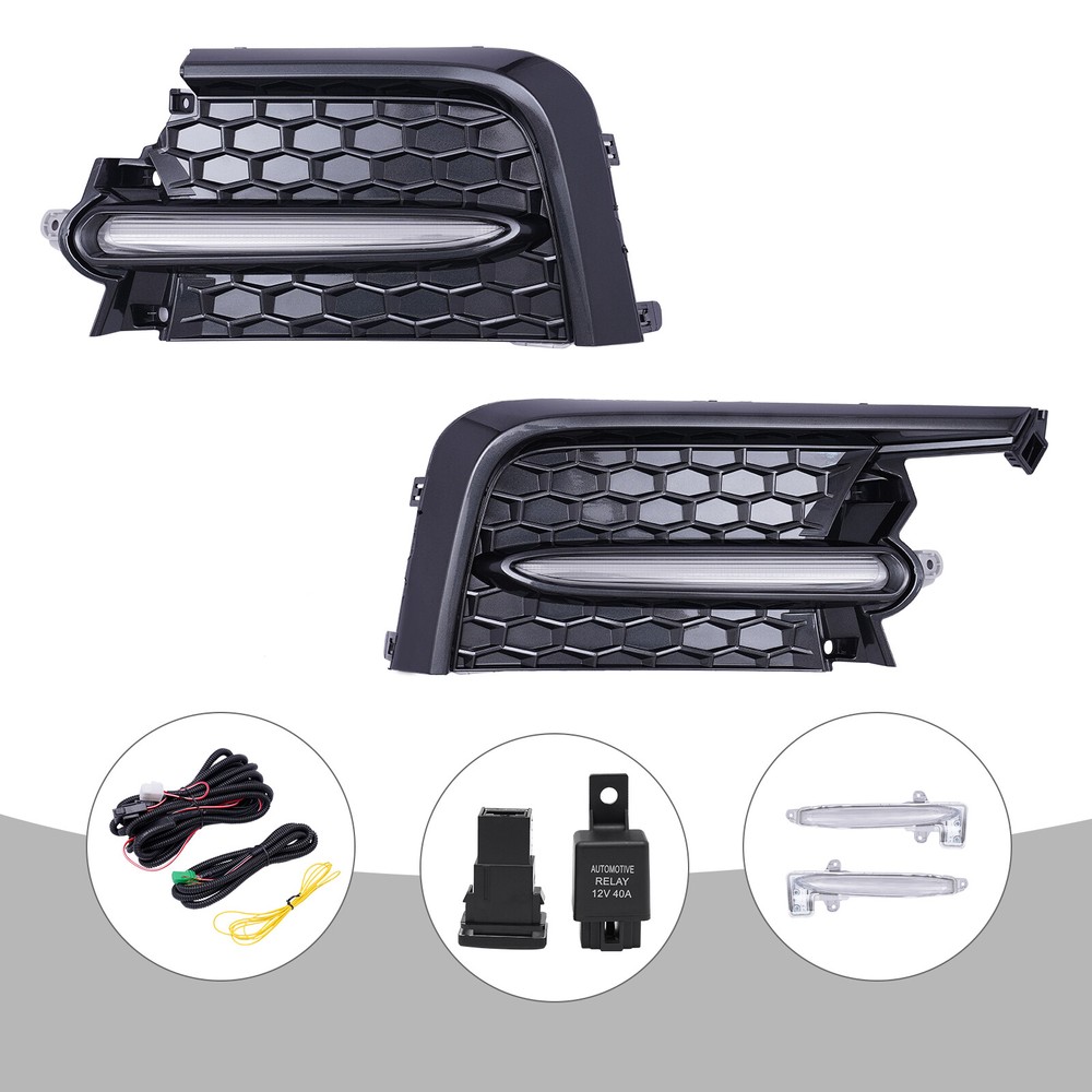 Left & Right LED Fog Light + Bezels 1 Pair For 20-22 Toyota Corolla Sedan SE XSE