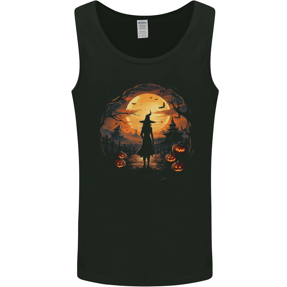 Witch Halloween Sunset Mens Vest Tank Top