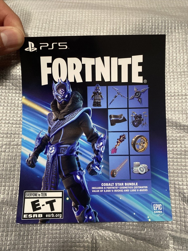 Fortnite Cobalt Star Bundle NEW PS5 Exclusive 8 Cosmetic 1000 V-Bucks