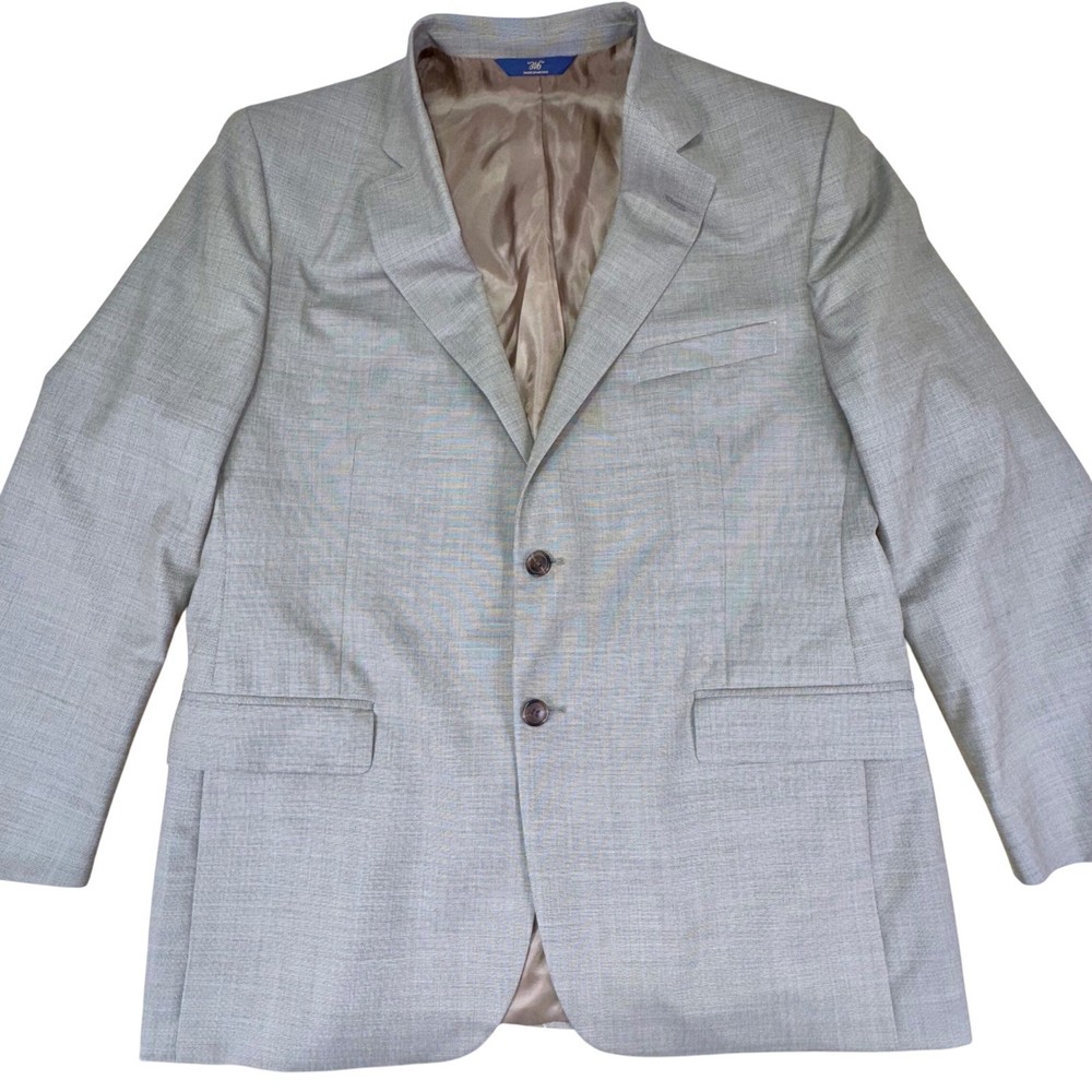 Brooks Brothers 346 Men's 44R Wool Blazer Tan 2 Button Sport Coat Jacket