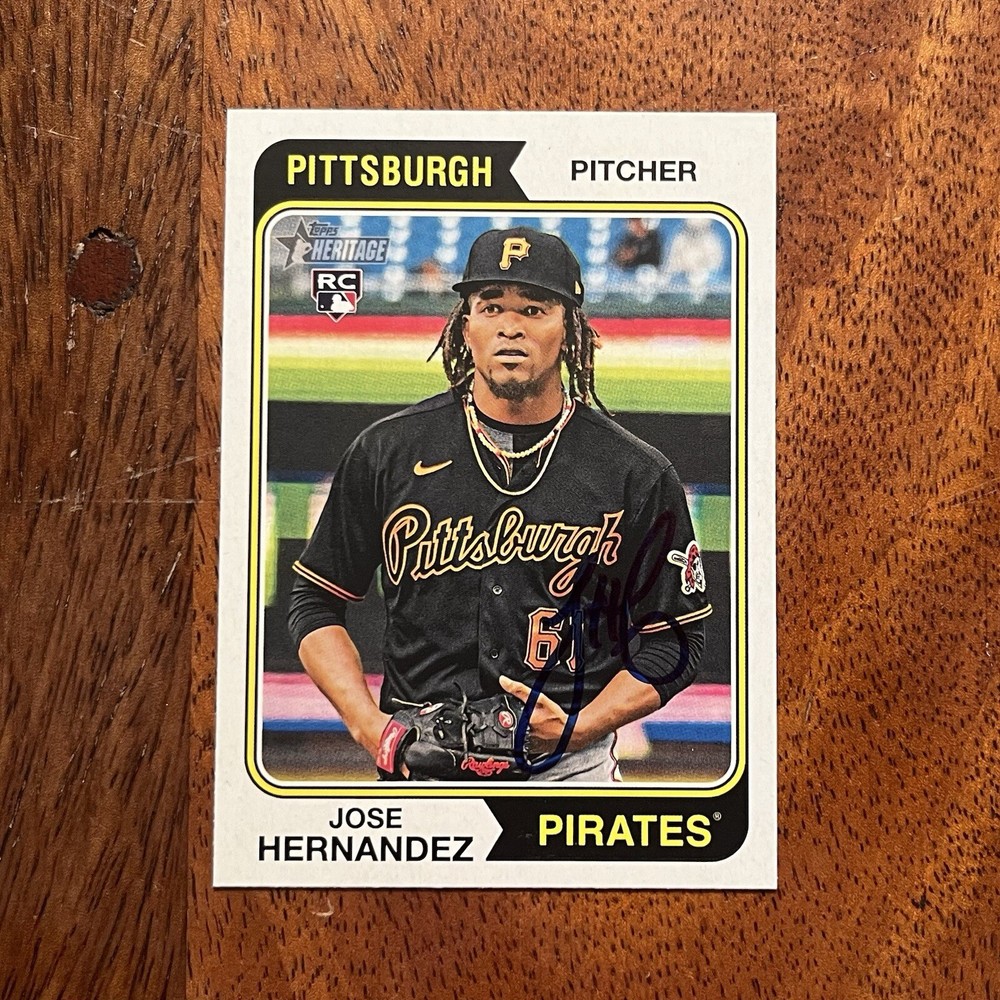 Jose Hernandez Autographed 2023 Topps Heritage Signed Card #695 - Pirates