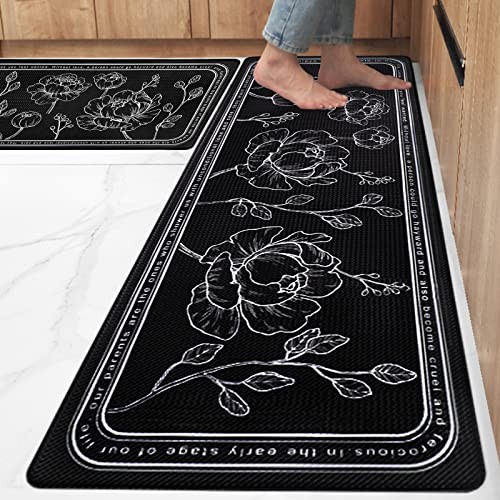 Non-Slip Cushioned Kitchen Floor Mat Set of 2 for Anti-Fatigue Comfort