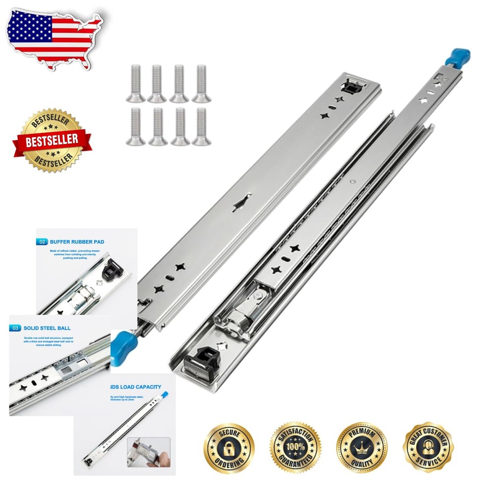 24-Inch Full Extension Side Mount Drawer Slides for Smooth Quiet Operation-image