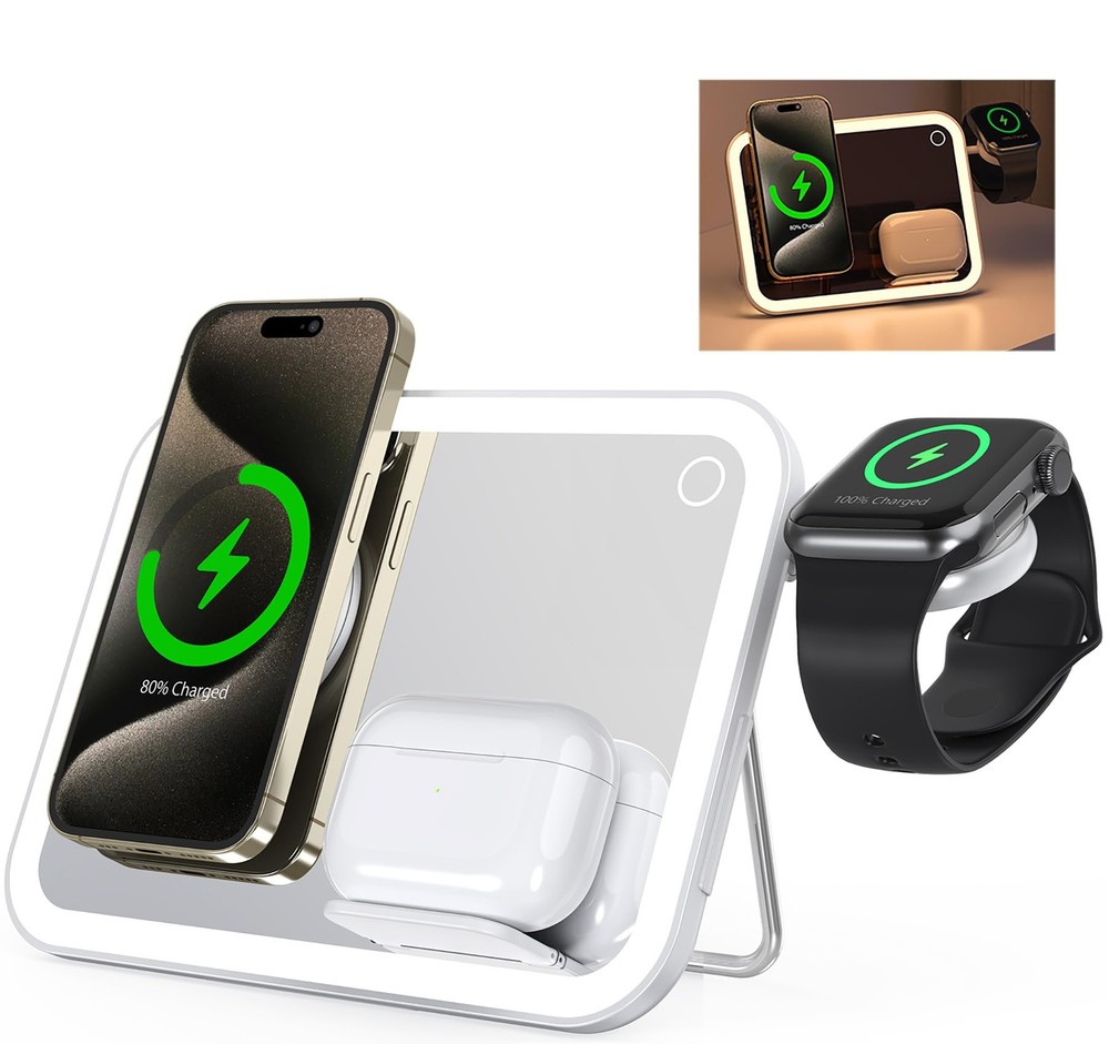 TELAT 3 in 1 Wireless Charging Station for Apple Magnetic Charger Station for...