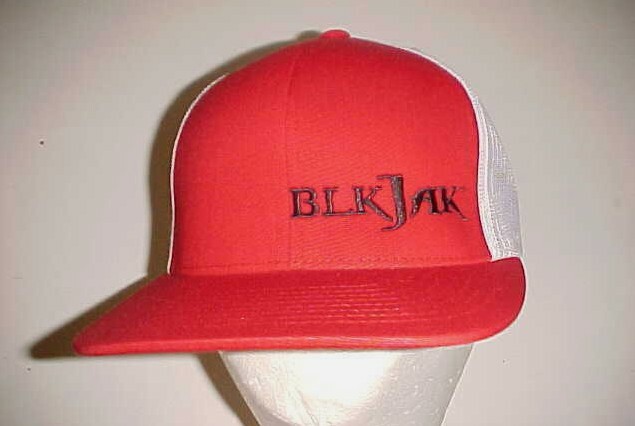 BlkJak Hit Life Hard Adult Unisex Red White Black Mesh Trucker Cap One Size New