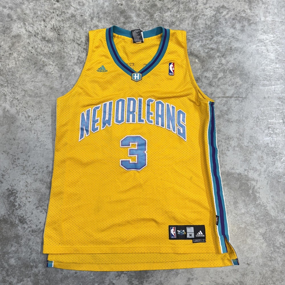 New Orleans Hornets Jersey Mens Medium Yellow NBA Basketball Chris Paul 3 Adidas