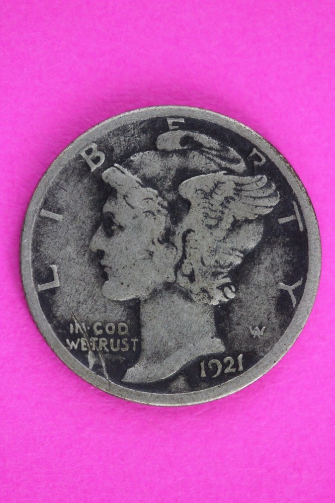 Key Date 1921 D Mercury Winged Liberty Dime Silver You Get Same Coin In Pics 98