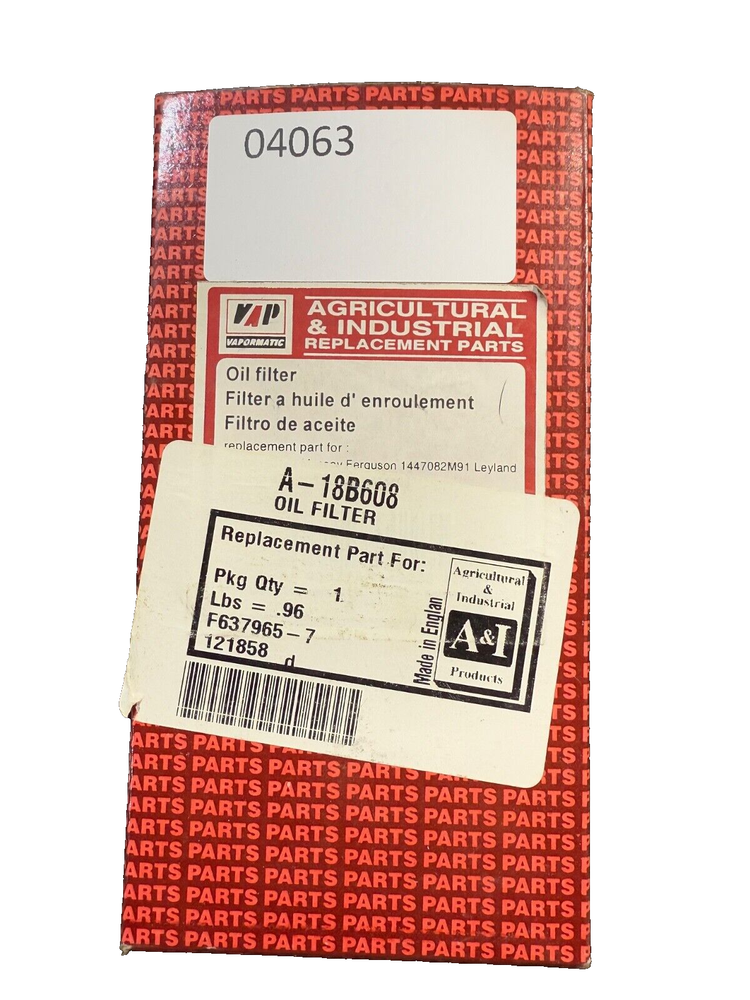 A&I A-18B608 Oil Filter New Old Stock NOS