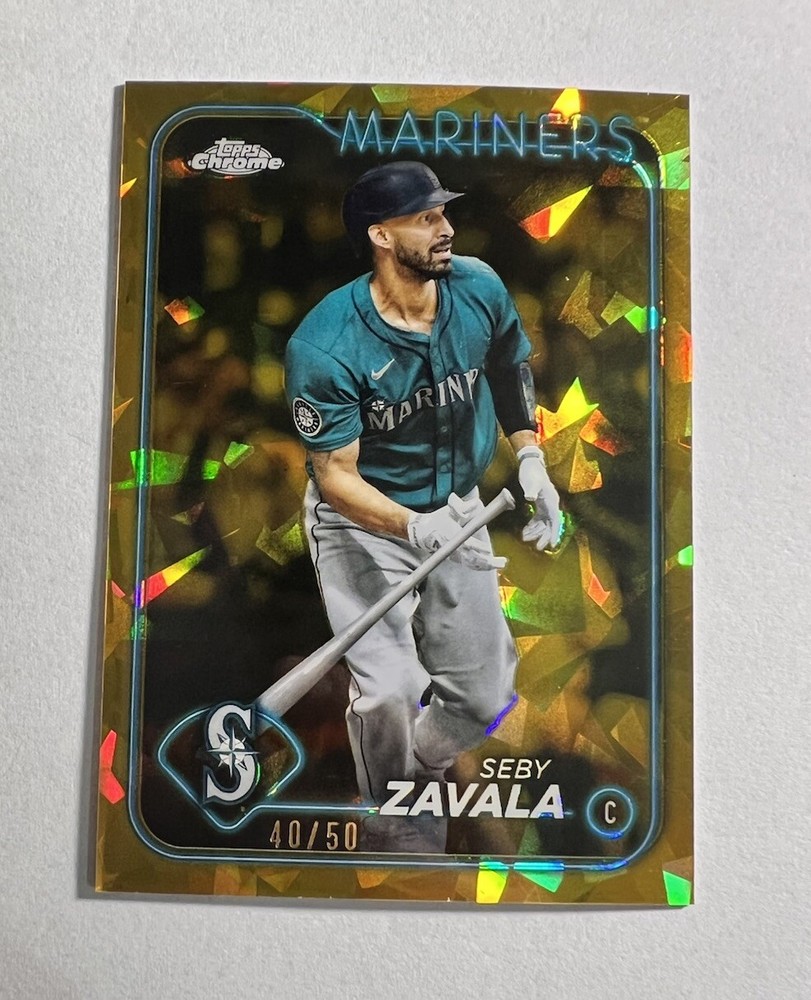 Seby Zavala 2024 Topps Chrome Update Sapphire Edition Seattle Mariners Gold Parallel /50