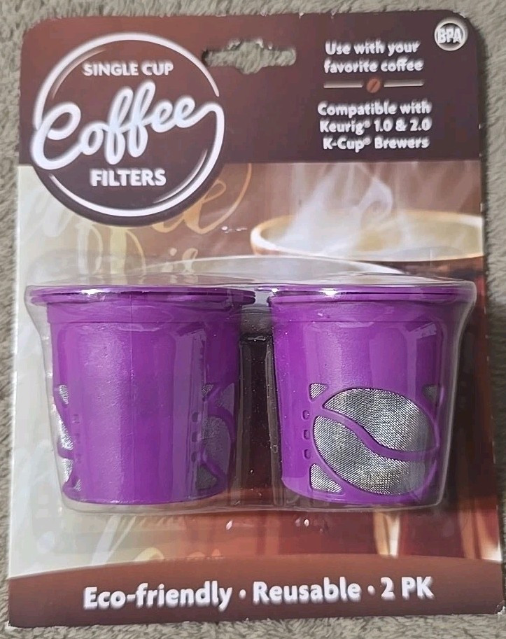 Single Cup Coffee Filters Reusable K-Cups Keurig 2.0 1.0 Brewers Makers 2 Pk