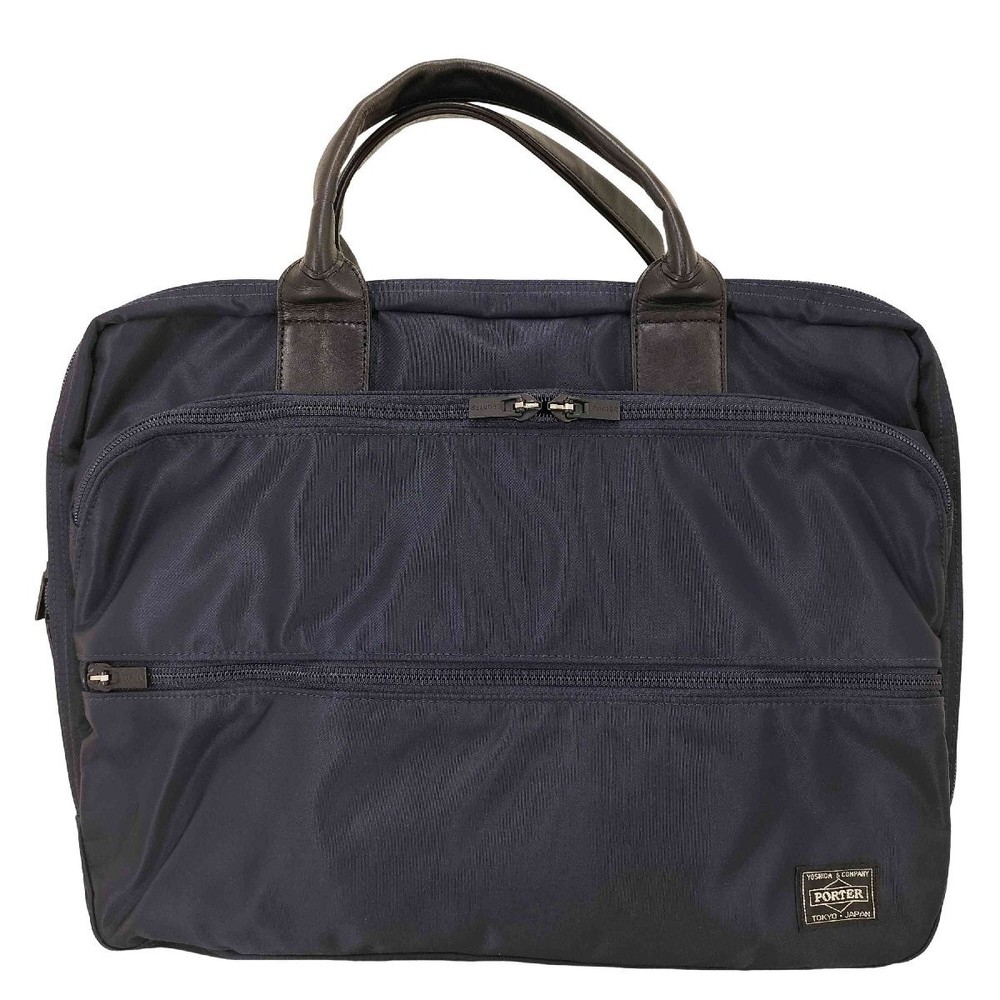 Porter Time 2Way Briefcase L Blue 40x30x14cm Used Men’s Shoulder Bag