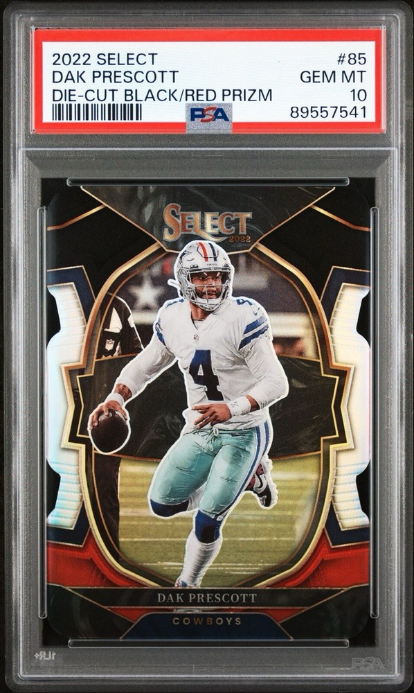 2022 Select Dak Prescott Die-Cut Black/Red Prizm Concourse #85 PSA 10 POP 5