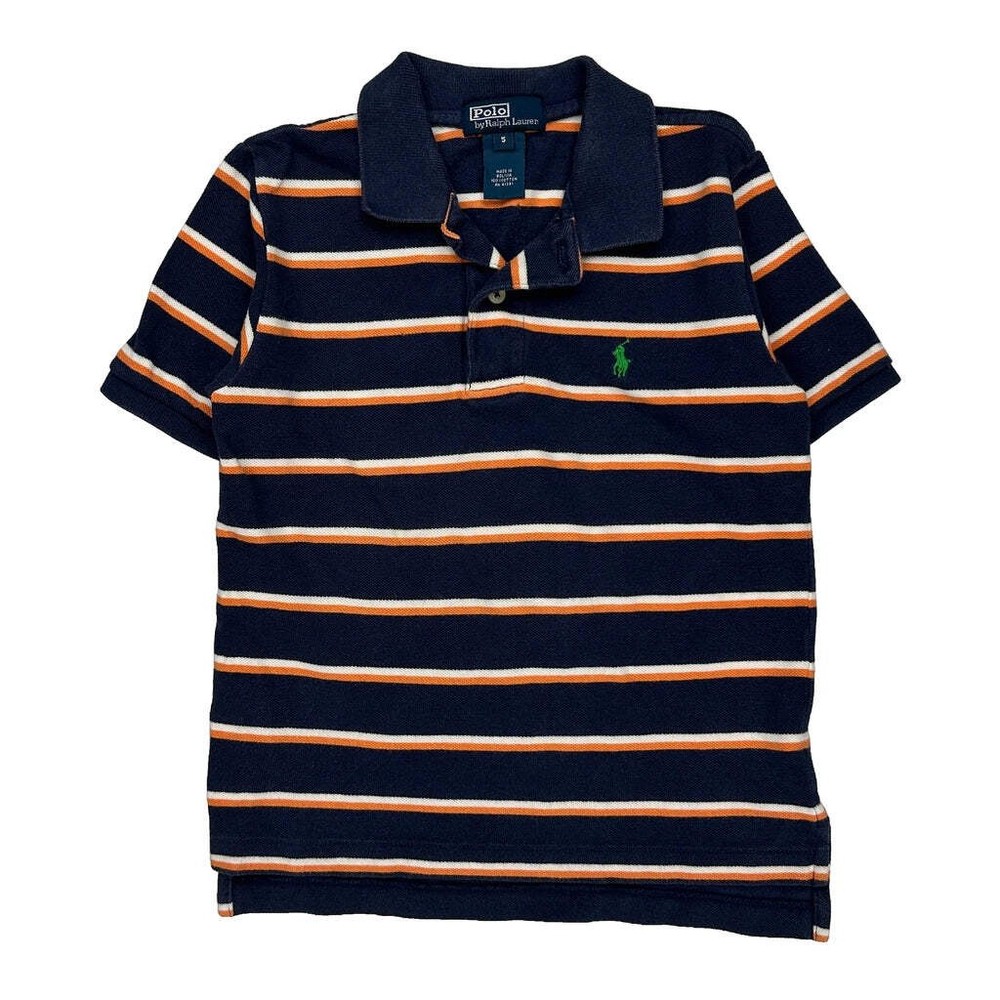 Age 5 Polo By Ralph Lauren Striped Polo Shirt - XS Navy Cotton
