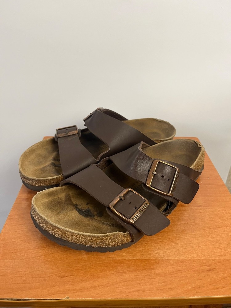 Birkenstock Arizona Brown Leather Sandals Made in Germany Size 40