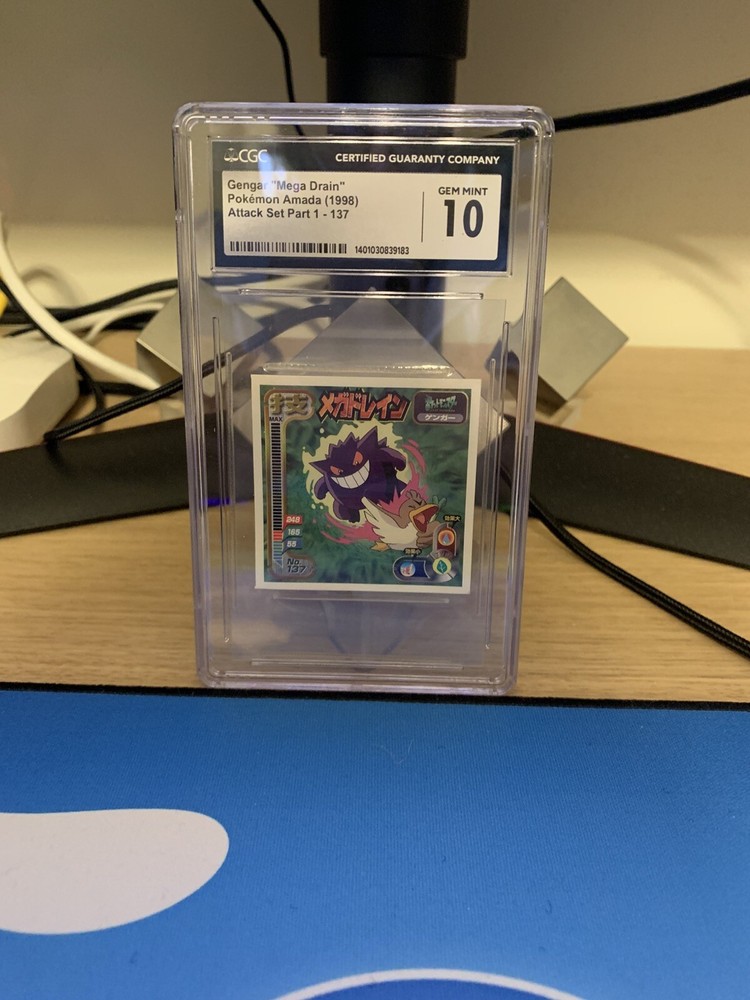 1998 Pokemon Amada Attack Set 1 Gengar Mega Drain Farfetch'd CGC 10 Gem Mint
