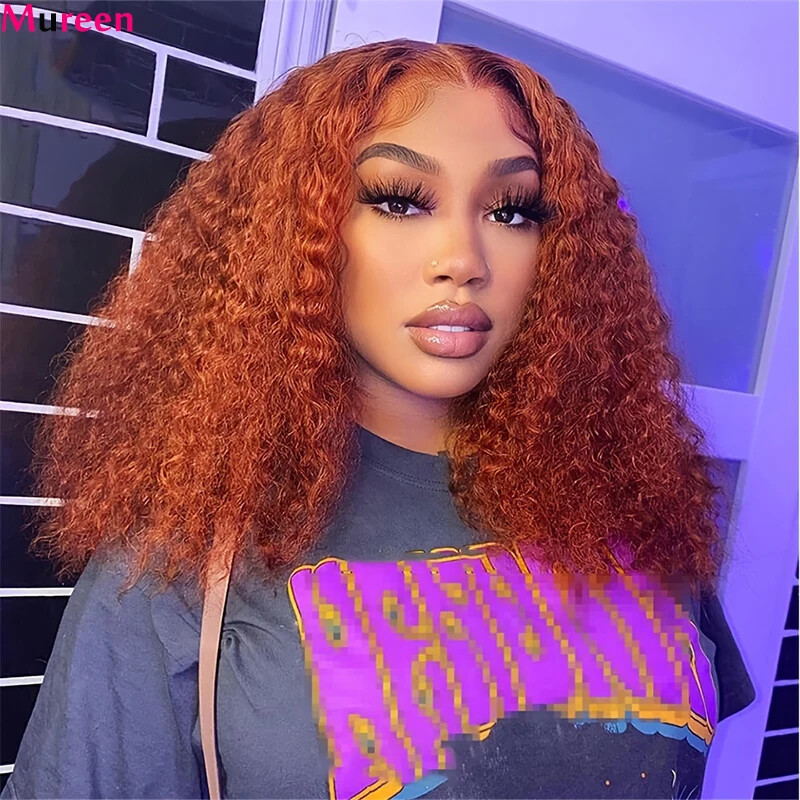 Ginger Orange Bob Glueless HD Lace Front Human Hair Wig 4x4 Closure