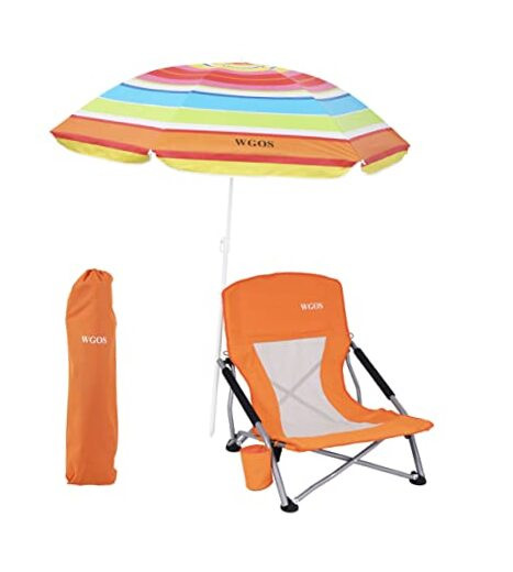 Portable Folding Beach Chair with Umbrella for Comfortable Outdoor Relaxation