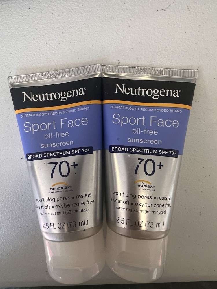 Neutrogena Sport Face Sunscreen SPF 70+ Oil-Free 2-Pack 2.5 fl oz