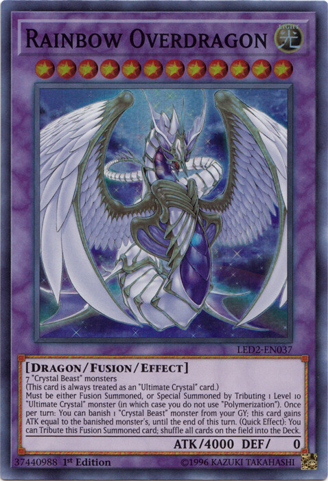 Rainbow Overdragon - LED2-EN037 - Super Rare - 1st Edition x1 - Lightly Played