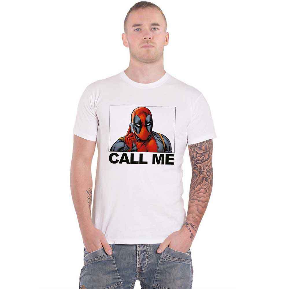 Deadpool Call Me Official Marvel White T-Shirt New Design