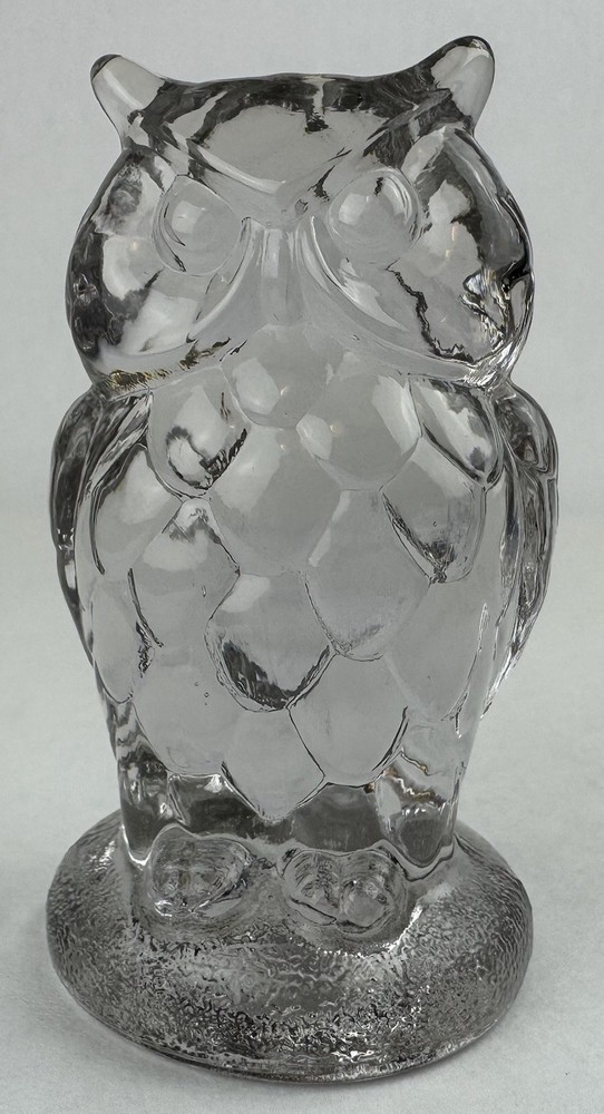 Mosser Clear Glass Owl Figurine Paperweight 4