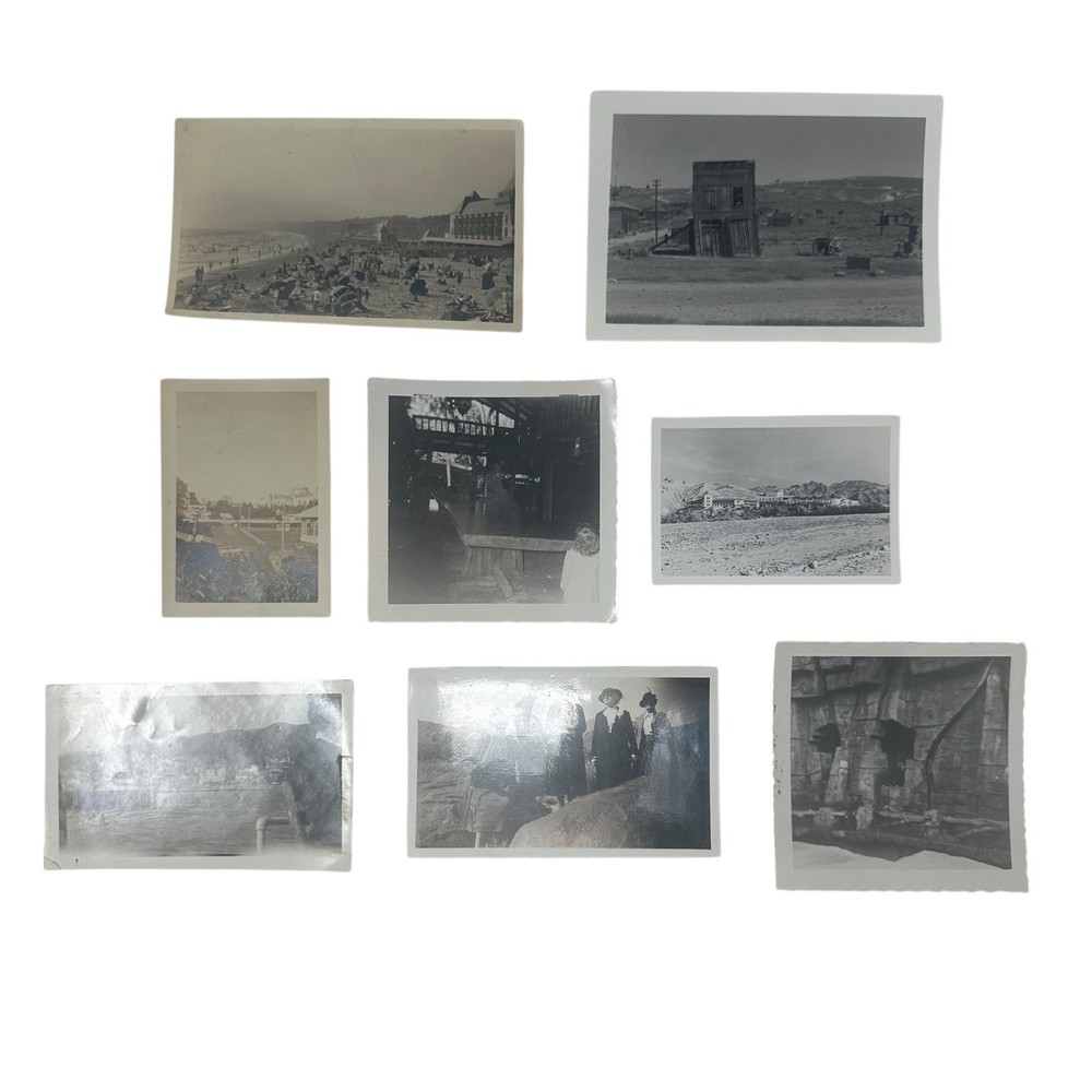 8 Iconic VTG California Photos Bodie Santa Monica Desert Ghost Towns 1916–50s