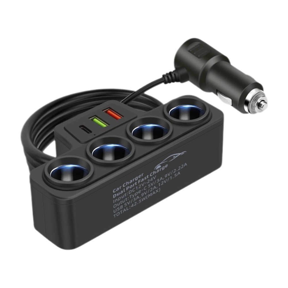 Multi Port USB Car Charger Adapter for Cigarette Lighter Socket  
