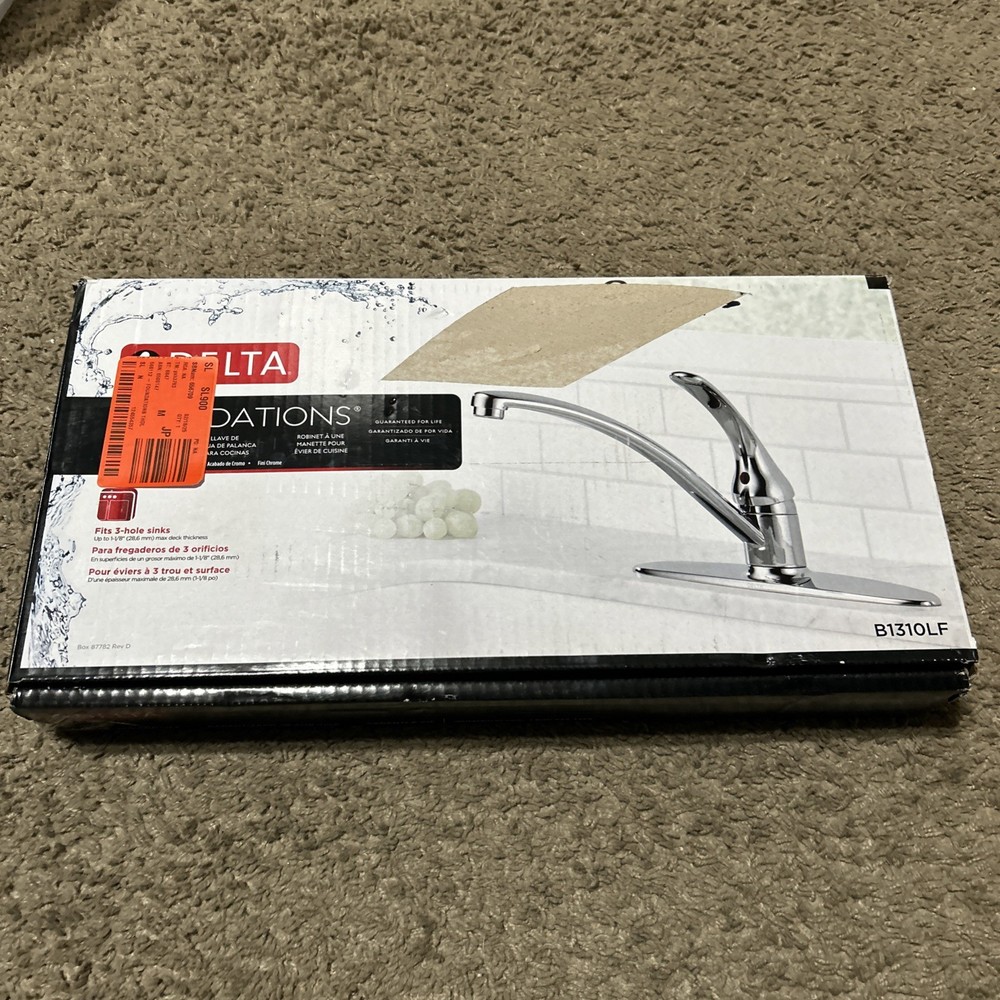 Chrome Single-Handle Standard Kitchen Faucet by Foundations