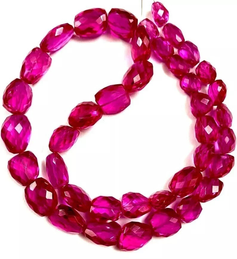 8-11mm Pink Sapphire Faceted Nugget Beads 16 Inch Gemstone Strand  