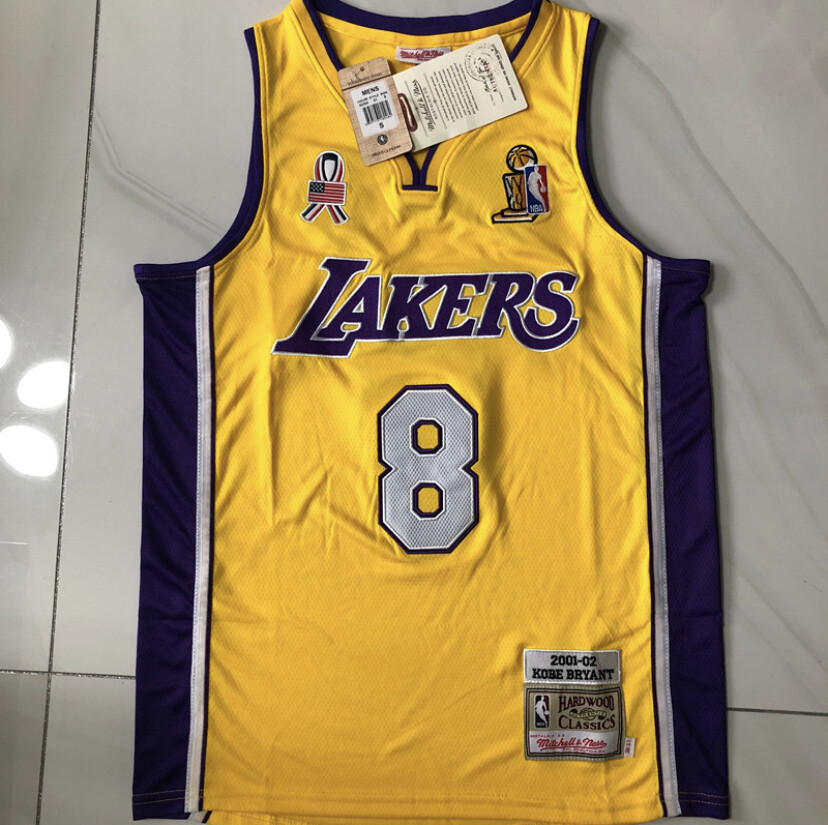 Los Angeles Lakers Kobe Bryant gold NBA Finals basketball retro jersey
