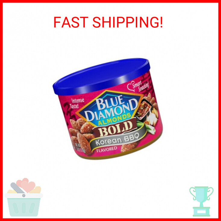Blue Diamond Almonds, BOLD Korean BBQ Snack Almonds, 6 Ounce Can