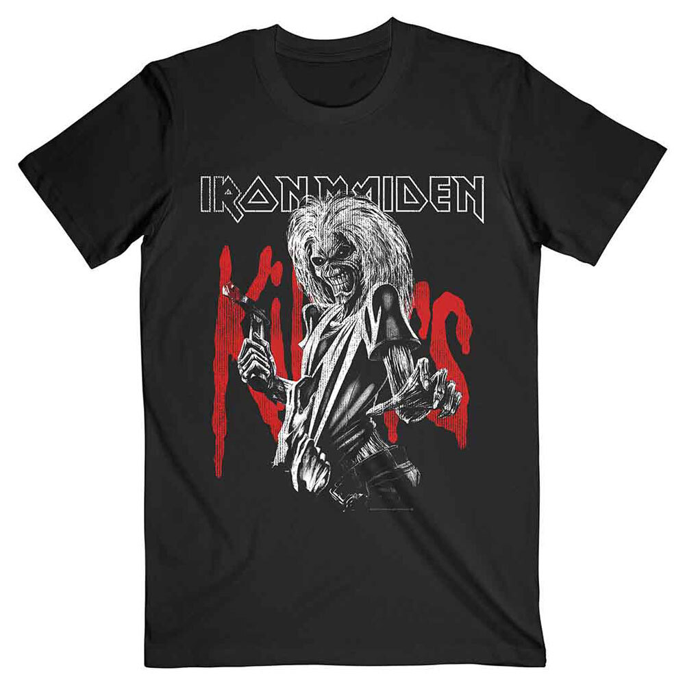 Iron Maiden Killers Eddie Distressed Graphic Rock Tee