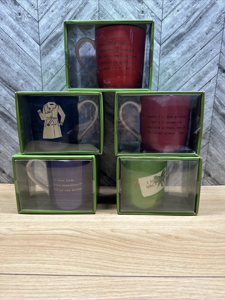 Kate Spade New York Things We Love Coffee Mugs Lenox Set Of 5 Boxes