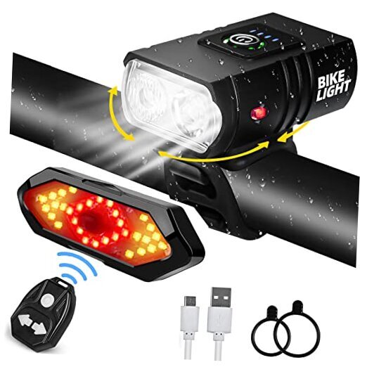 Bike Lights Set, USB Rechargeable Bicycle Light Front & Back, 1000 Lumen