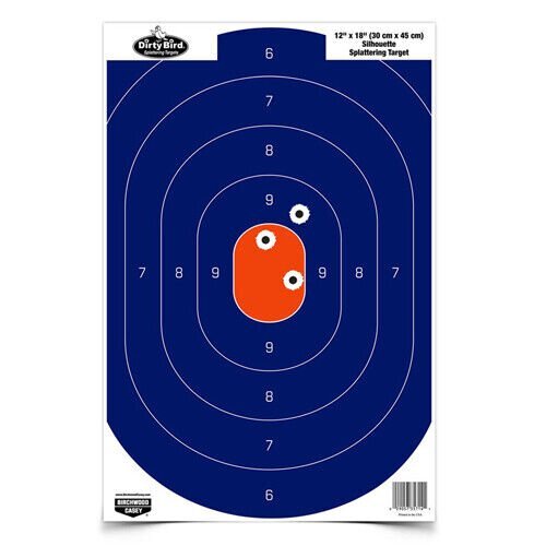 Birchwood Casey Dirty Bird Silhouette Target (Per 8), Blue/Orange, 12 x 18-Inch