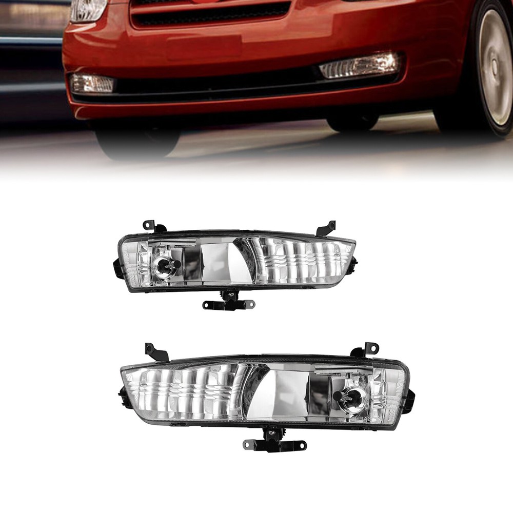 For 2007-2011 Hyundai Accent Clear Lens Pair Fog Light Front Lamp+Wiring+Switch