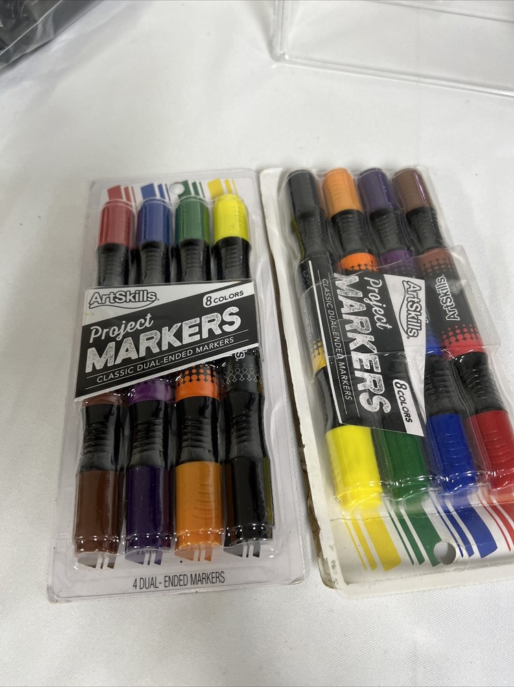 (2) ArtSkills Project Markers Dual End  Poster Making Arts fresh Crafts 8 Colors