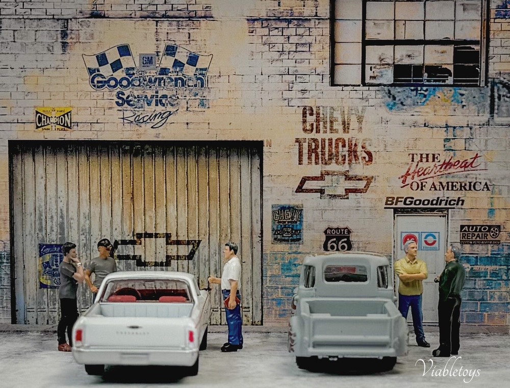 1/64 Scale Paper Pop Up Diorama Photo Prop Display For Diecast Vehicles Handmade